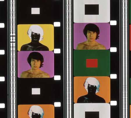 Négatifs photographiques avec portraits en couleur