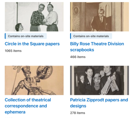 Liste de vignettes d'archives