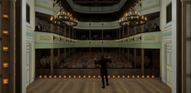 Théâtre modélisé vu depuis la scène.