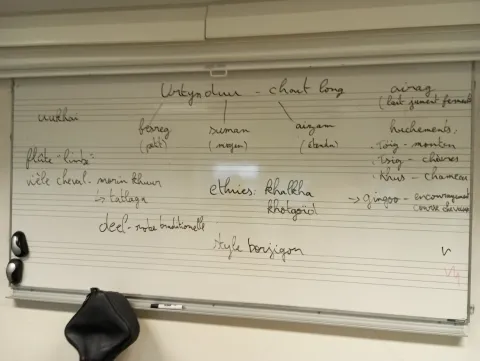 Tableau avec notes de cours