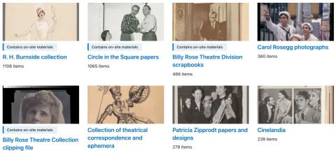 Liste de vignettes d'archives